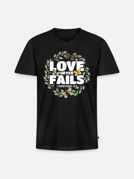 Christian Bible Verse Religious Gift - Men's Premium Organic T-shirt with V-neck - black