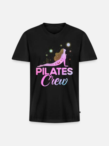 Pilates Pilates Crew Gift - Men's Premium Organic T-shirt with V-neck - black