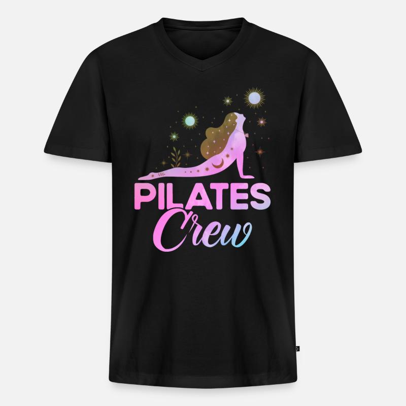 Pilates Pilates Crew Geschenk - Männer Premium Bio T-Shirt mit V-Ausschnitt - Schwarz