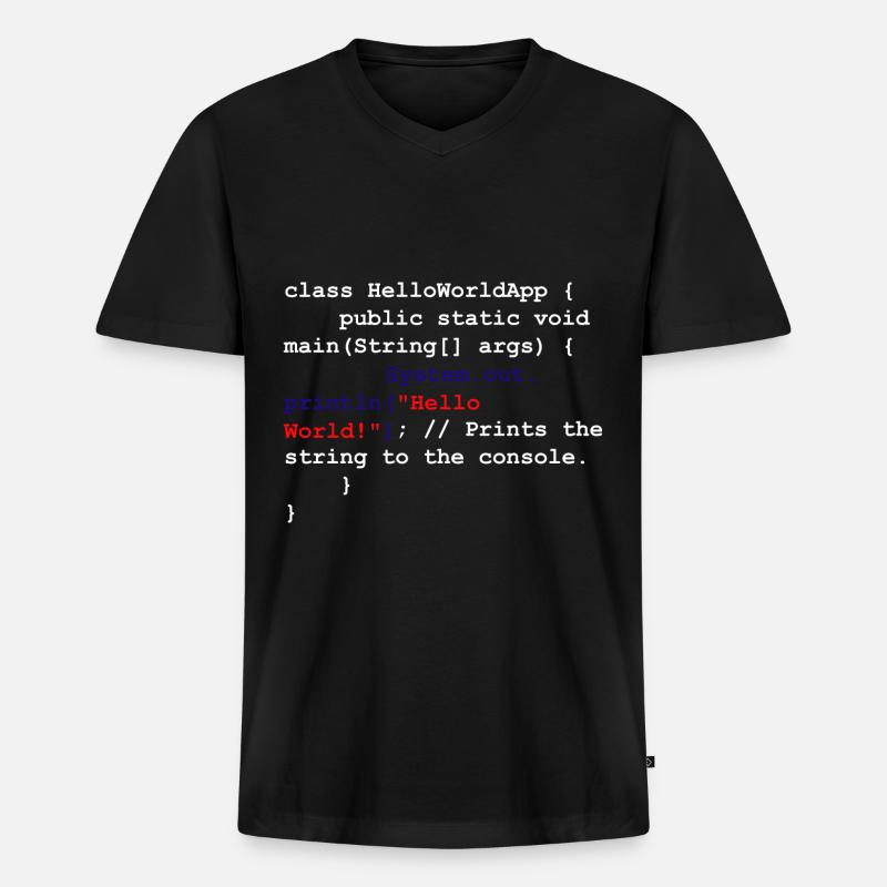 Coder Software Développeur - T-shirt encolure en V Premium bio Homme - noir