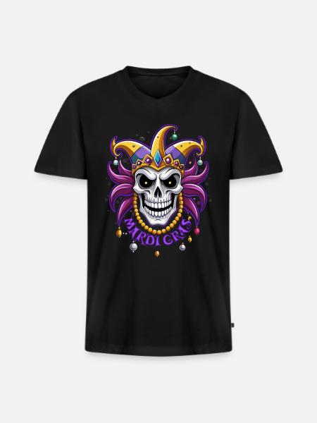 Mardi Gras - Carnival - Skull - Gift - Men's Premium Organic T-shirt with V-neck - black