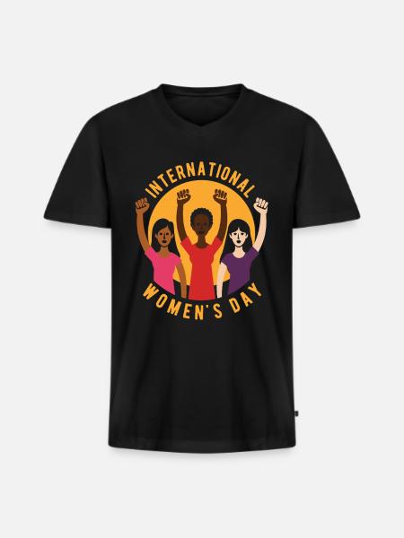 International Women's Day - Gift - Men's Premium Organic T-shirt with V-neck - black