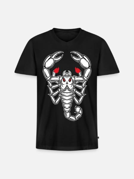 Skorpion-Maskottchen-Logo Sportspiel - Männer Premium Bio T-Shirt mit V-Ausschnitt - Schwarz