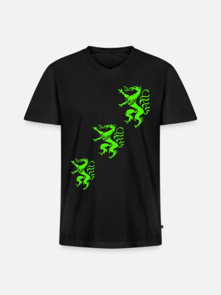 Styrie - T-shirt encolure en V Premium bio Homme - noir
