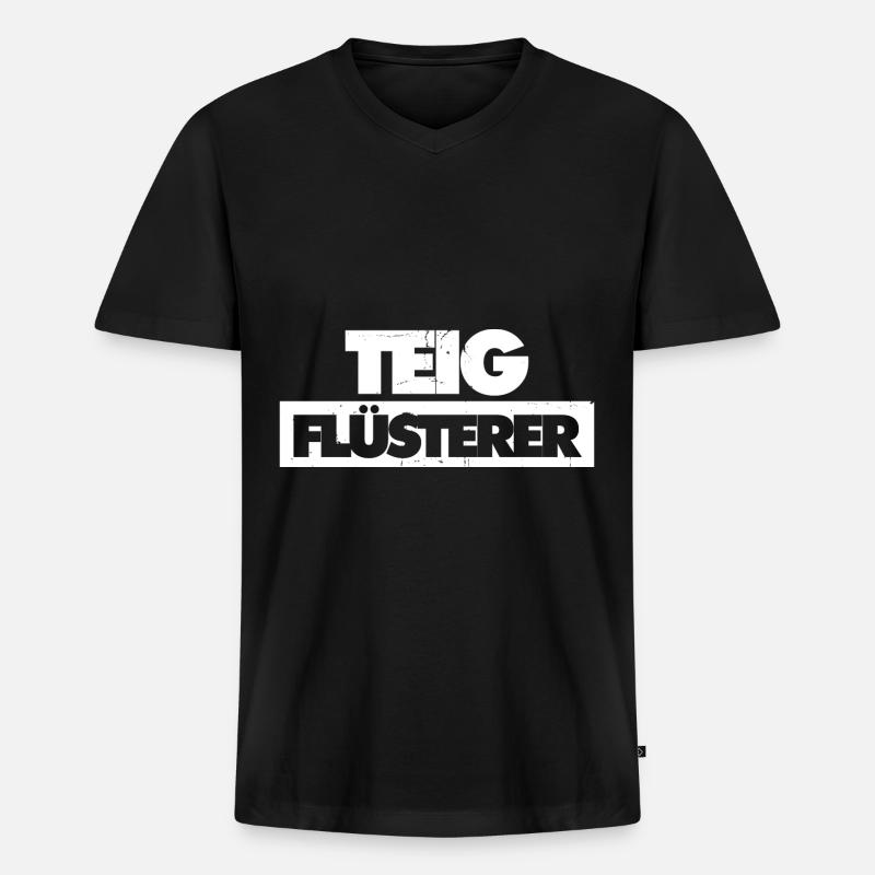 Bäcker Backen Konditor - Männer Premium Bio T-Shirt mit V-Ausschnitt - Schwarz