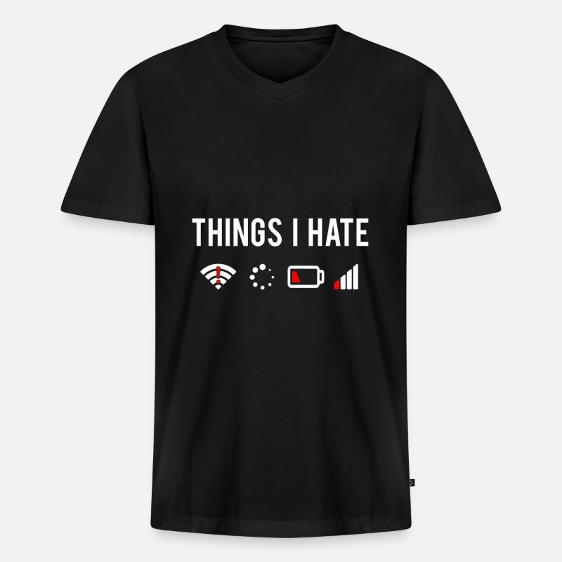 Nerd Geschenk Geek - Männer Premium Bio T-Shirt mit V-Ausschnitt - Schwarz