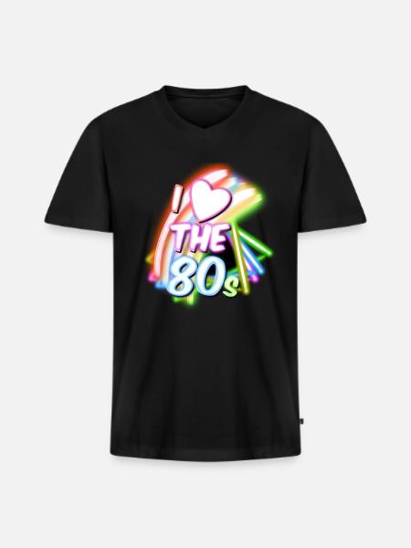 I love the 80s - Men's Premium Organic T-shirt with V-neck - black