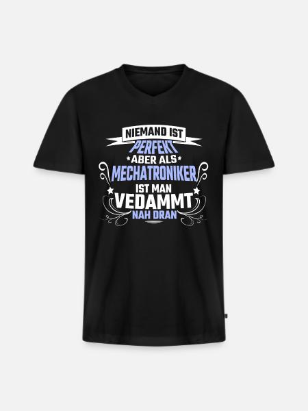 Mechatroniker Spruch Geschenk - Männer Premium Bio T-Shirt mit V-Ausschnitt - Schwarz