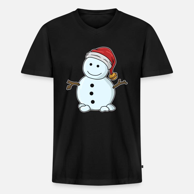 Schneemann ohne Nase - Männer Premium Bio T-Shirt mit V-Ausschnitt - Schwarz