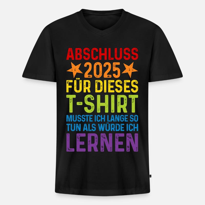 Abschluss 2025 - Männer Premium Bio T-Shirt mit V-Ausschnitt - Schwarz