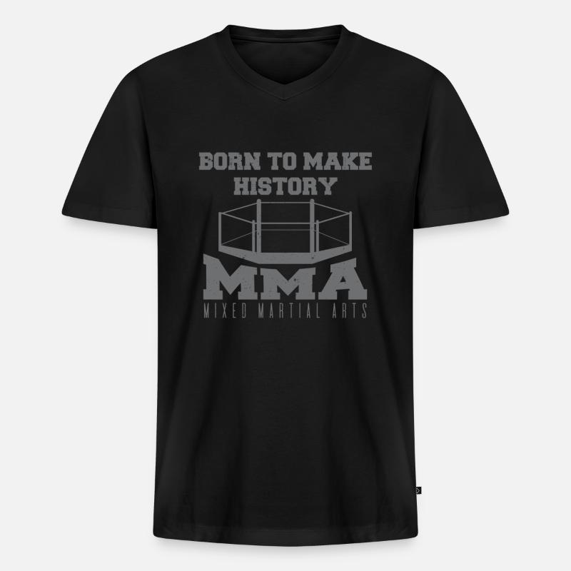 MMA - Männer Premium Bio T-Shirt mit V-Ausschnitt - Schwarz