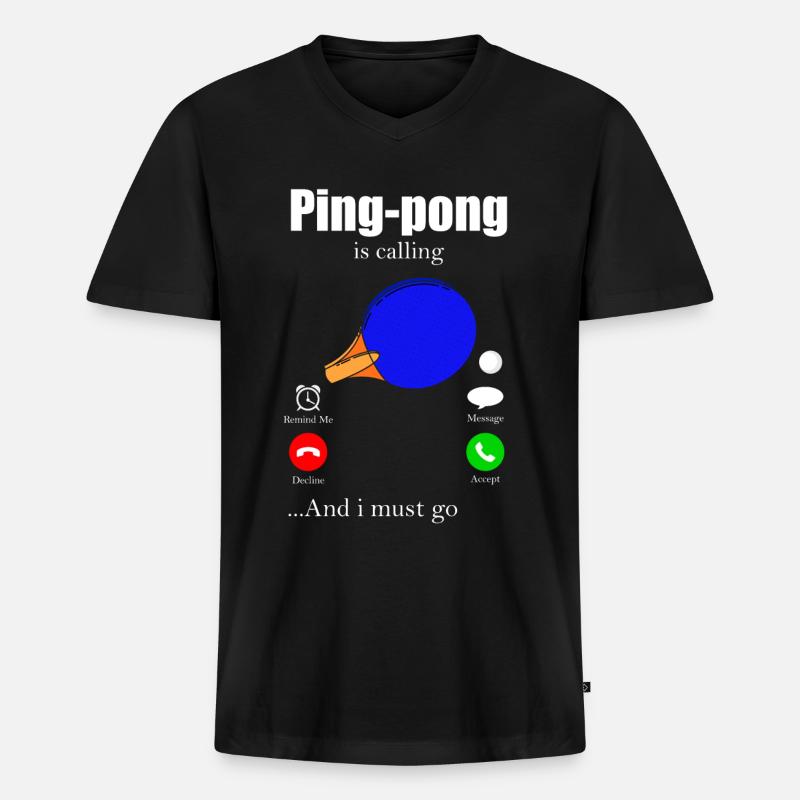 Ping-Pong - Männer Premium Bio T-Shirt mit V-Ausschnitt - Schwarz