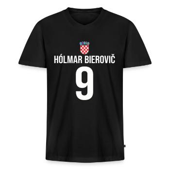 Kroatien - Männer Premium Bio T-Shirt mit V-Ausschnitt - Schwarz - Vorne - Nico (187cm)