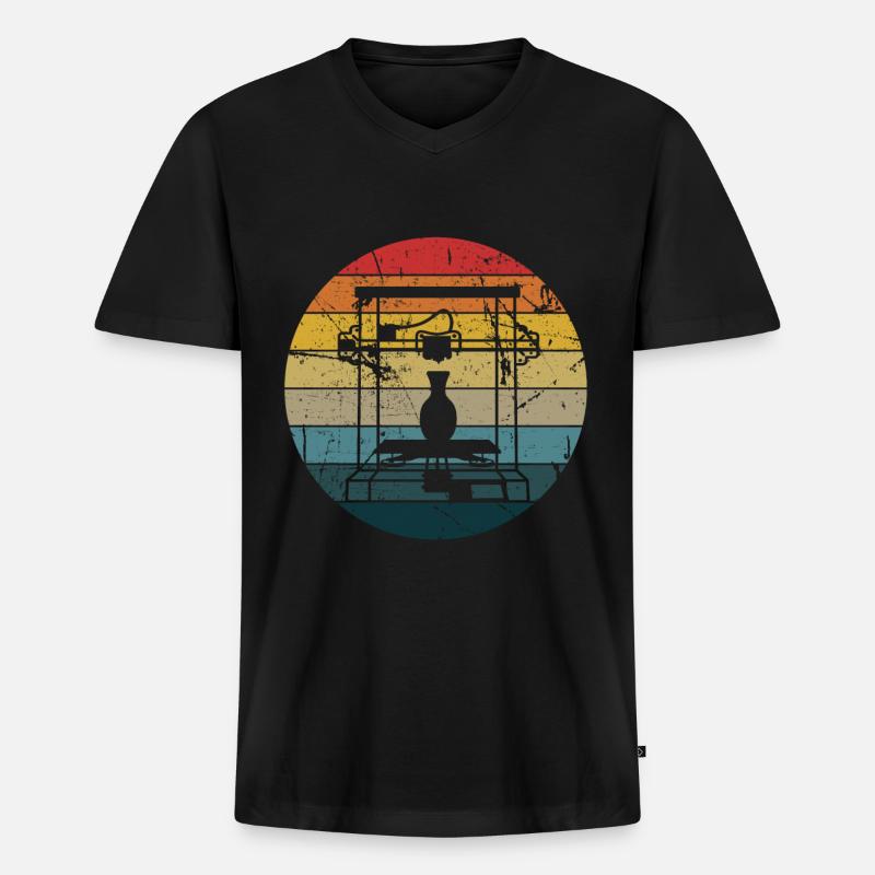 3d Drucker - Männer Premium Bio T-Shirt mit V-Ausschnitt - Schwarz