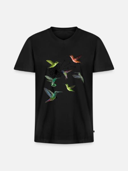 Hummbingbird Dandelion Humminbird Hummingbird - Men's Premium Organic T-shirt with V-neck - black