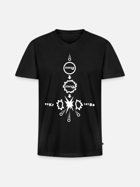 Kernspaltung Uran 235 Physik - Männer Premium Bio T-Shirt mit V-Ausschnitt - Schwarz
