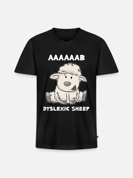 Dyslexia Dyslexic Dyslexic Sheep - Men's Premium Organic T-shirt with V-neck - black