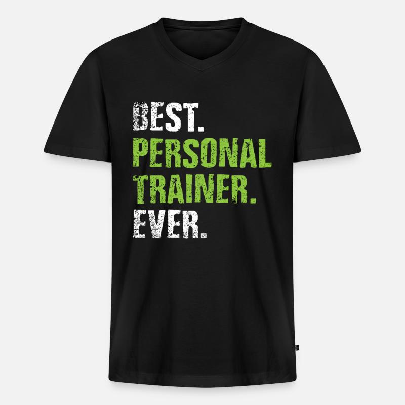 Personal Trainer - Männer Premium Bio T-Shirt mit V-Ausschnitt - Schwarz