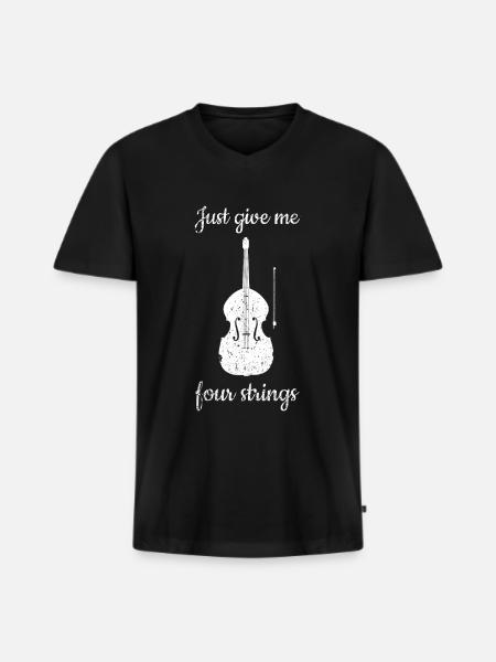 Kontrabass - Männer Premium Bio T-Shirt mit V-Ausschnitt - Schwarz