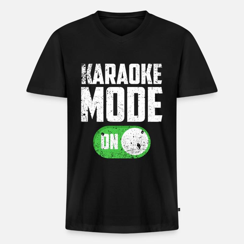 Karaoke - Männer Premium Bio T-Shirt mit V-Ausschnitt - Schwarz