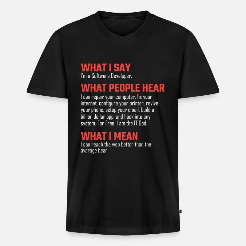 Programmierer nerd Debugging Geschenk - Männer Premium Bio T-Shirt mit V-Ausschnitt - Schwarz