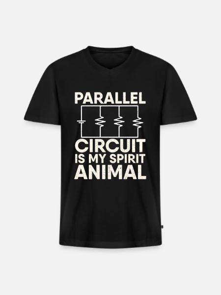 Electrician Electrical engineer Electronics technician - Men's Premium Organic T-shirt with V-neck - black