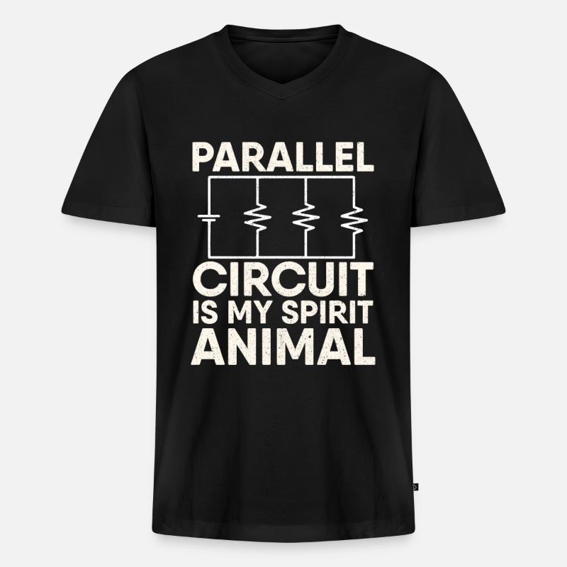 Electrician Electrical engineer Electronics technician - Men's Premium Organic T-shirt with V-neck - black