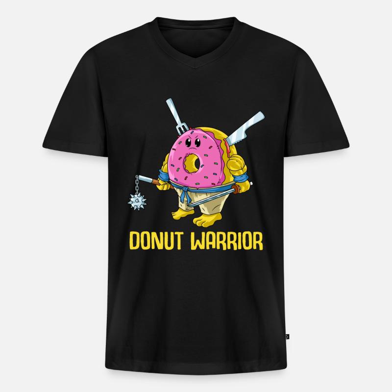 Donut Doughnut - Männer Premium Bio T-Shirt mit V-Ausschnitt - Schwarz