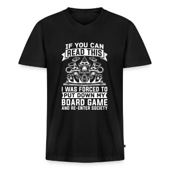 Board game - Men's Premium Organic T-shirt with V-neck - black - Front - Nico (187cm)