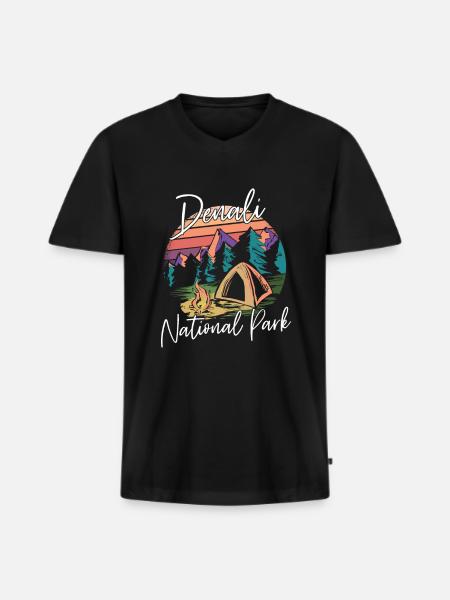 USA America National Park - Men's Premium Organic T-shirt with V-neck - black