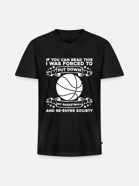 Basketteur de basket-ball - T-shirt encolure en V Premium bio Homme - noir