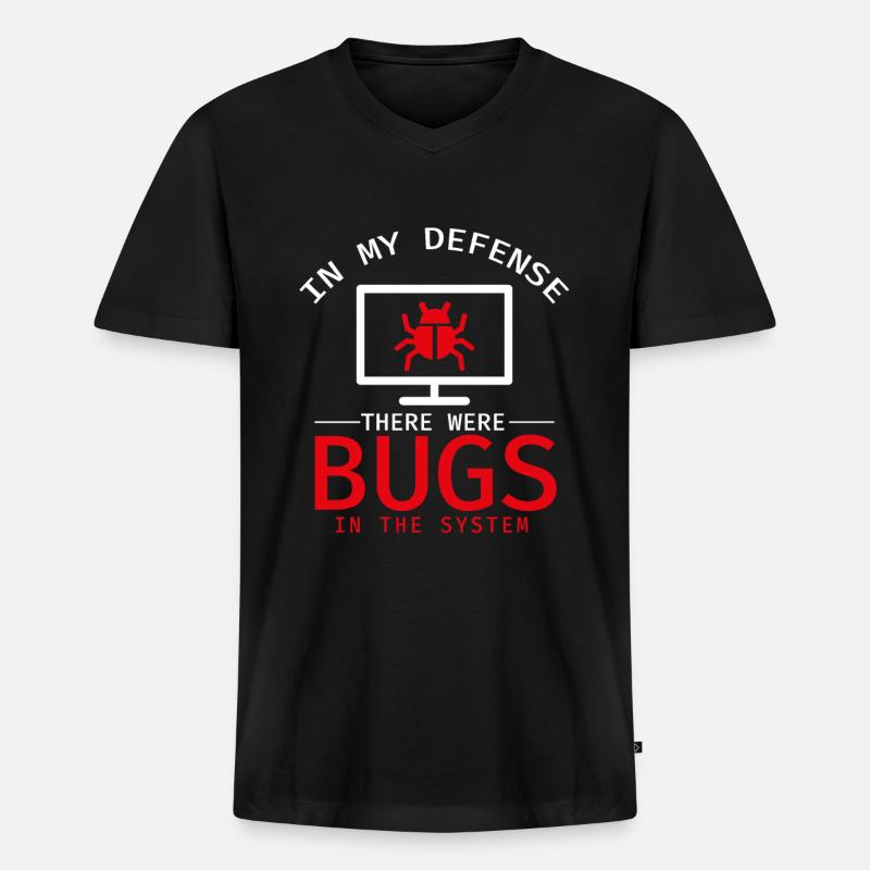 Programmer Coder Software Developer - Men's Premium Organic T-shirt with V-neck - black