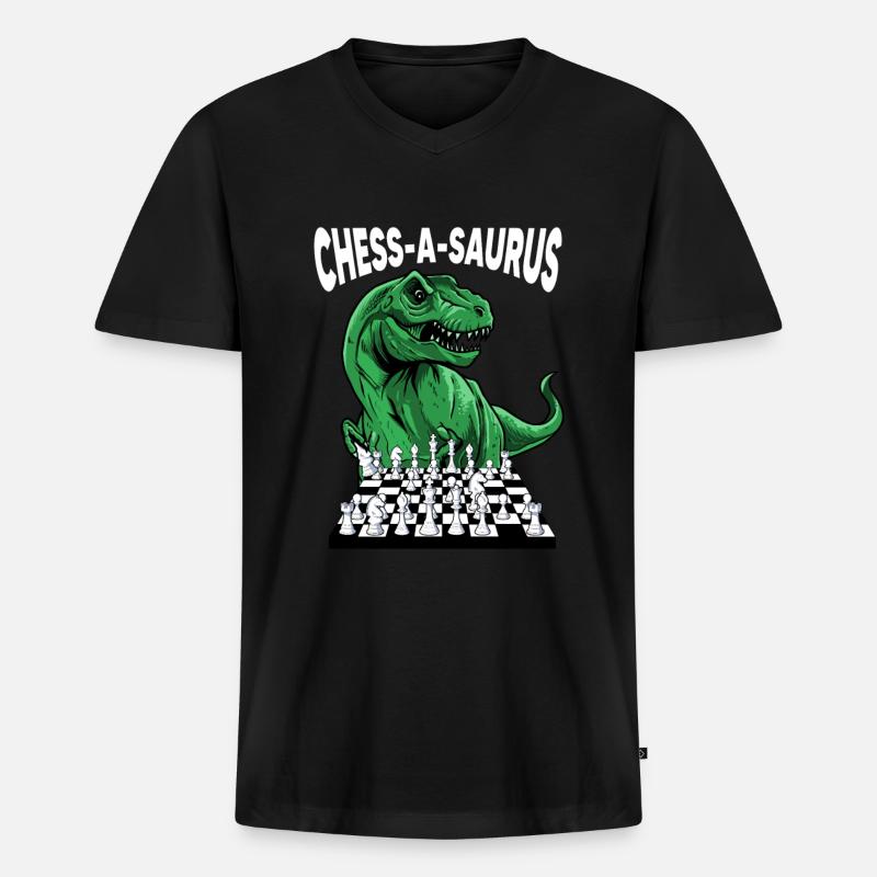 Schach Schachfigur - Männer Premium Bio T-Shirt mit V-Ausschnitt - Schwarz