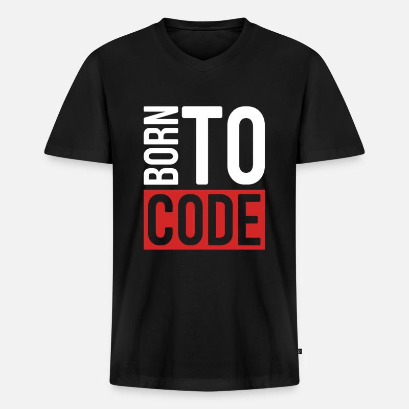 Programmeur Coder Développeur de logiciels - T-shirt encolure en V Premium bio Homme - noir