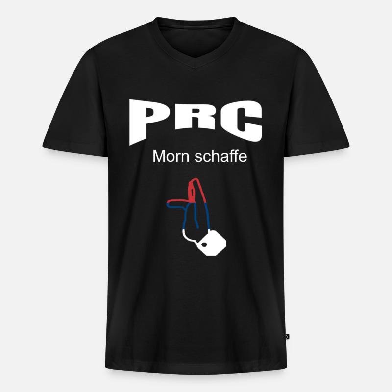 Prc Morn Schaffe - Männer Premium Bio T-Shirt mit V-Ausschnitt - Schwarz