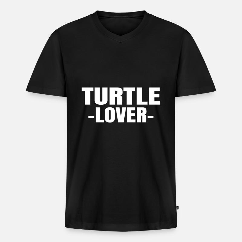 turtles - Männer Premium Bio T-Shirt mit V-Ausschnitt - Schwarz