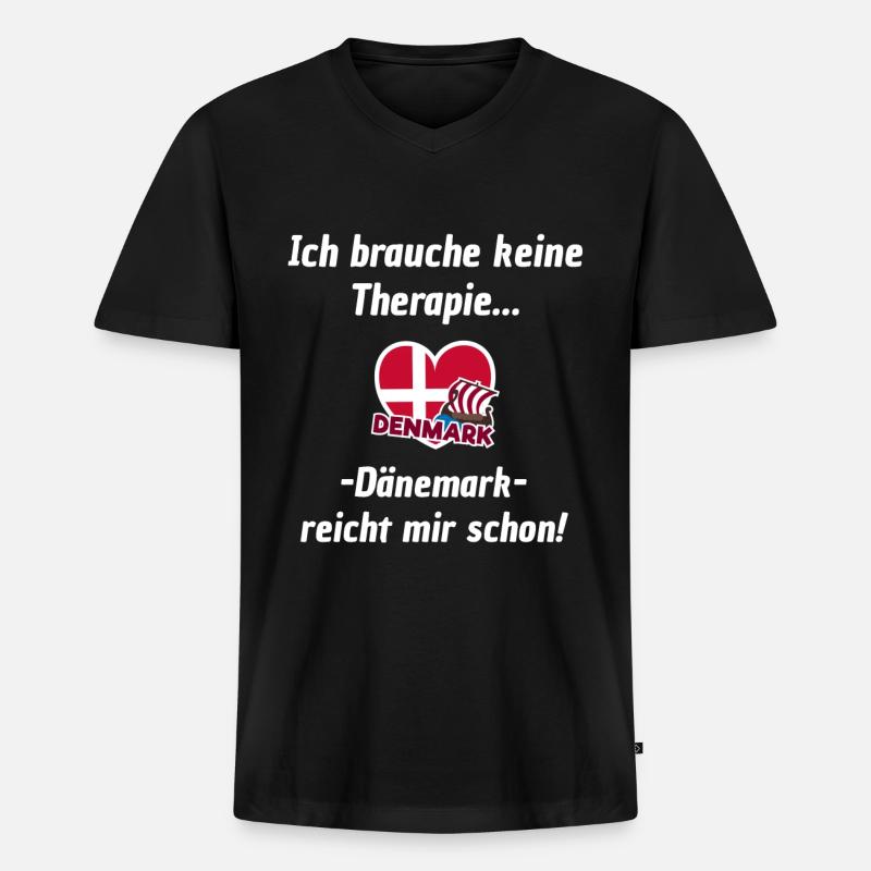 Dänemark - Männer Premium Bio T-Shirt mit V-Ausschnitt - Schwarz