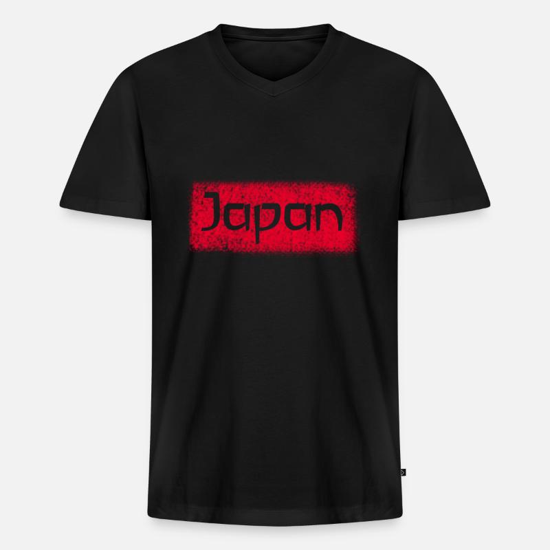 Japan - Männer Premium Bio T-Shirt mit V-Ausschnitt - Schwarz