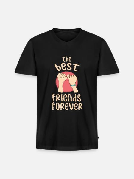 best friends - Men's Premium Organic T-shirt with V-neck - black