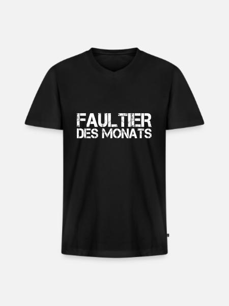 Faultier - Männer Premium Bio T-Shirt mit V-Ausschnitt - Schwarz