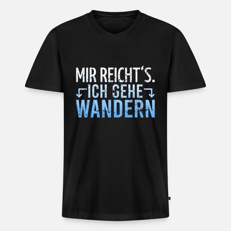 Wandern Wanderer Spruch - Männer Premium Bio T-Shirt mit V-Ausschnitt - Schwarz