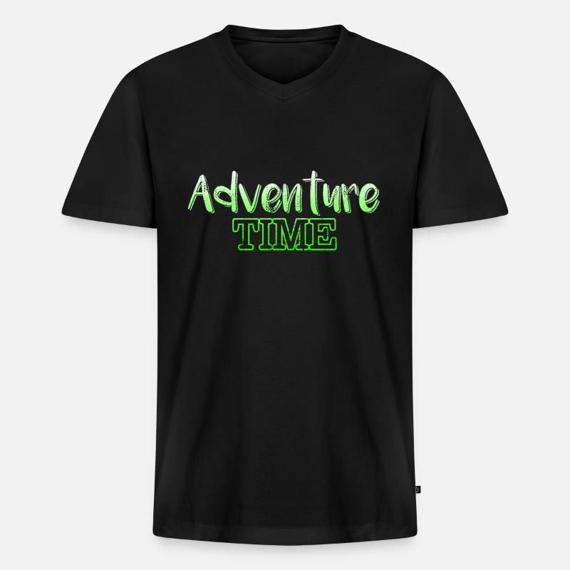 Abenteuer - Männer Premium Bio T-Shirt mit V-Ausschnitt - Schwarz
