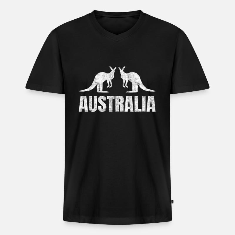 Australien - Männer Premium Bio T-Shirt mit V-Ausschnitt - Schwarz