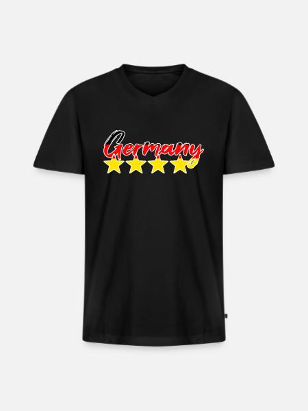 Germany Football Fan - Men's Premium Organic T-shirt with V-neck - black