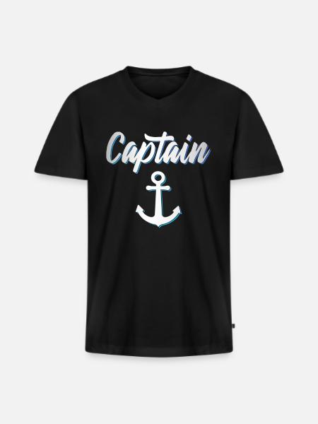 Kapitän Captain - Men's Premium Organic T-shirt with V-neck - black