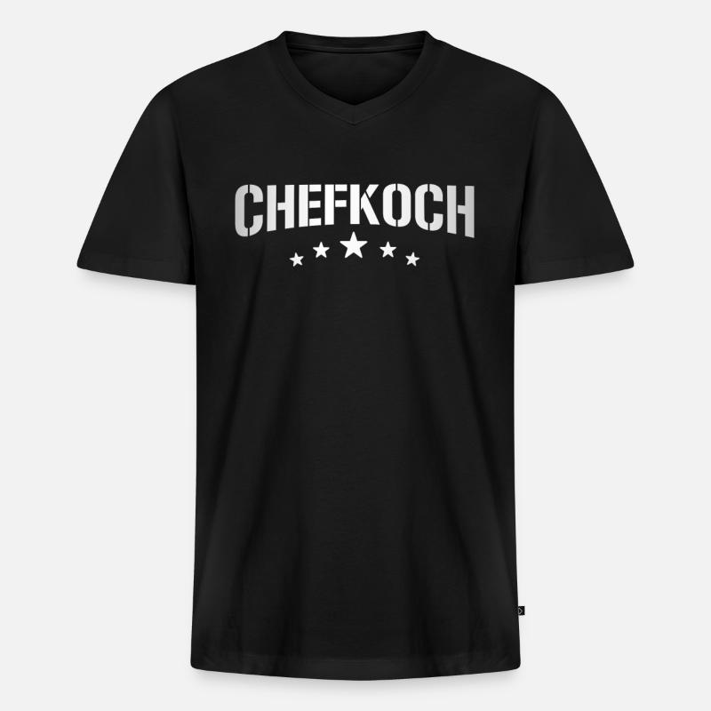 Chefkoch - Männer Premium Bio T-Shirt mit V-Ausschnitt - Schwarz