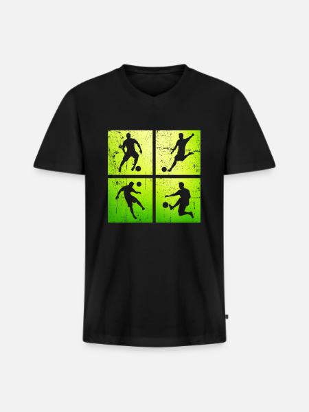 Footballeur - T-shirt encolure en V Premium bio Homme - noir