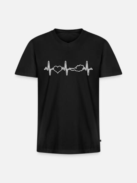 Austria Heartbeat - Men's Premium Organic T-shirt with V-neck - black