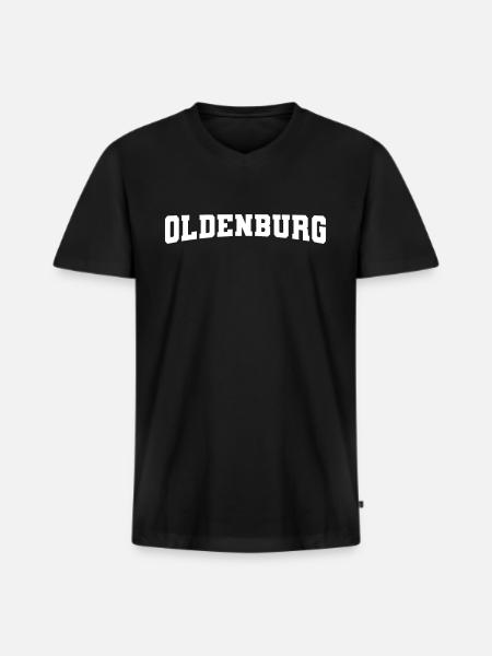 Oldenburg - Männer Premium Bio T-Shirt mit V-Ausschnitt - Schwarz