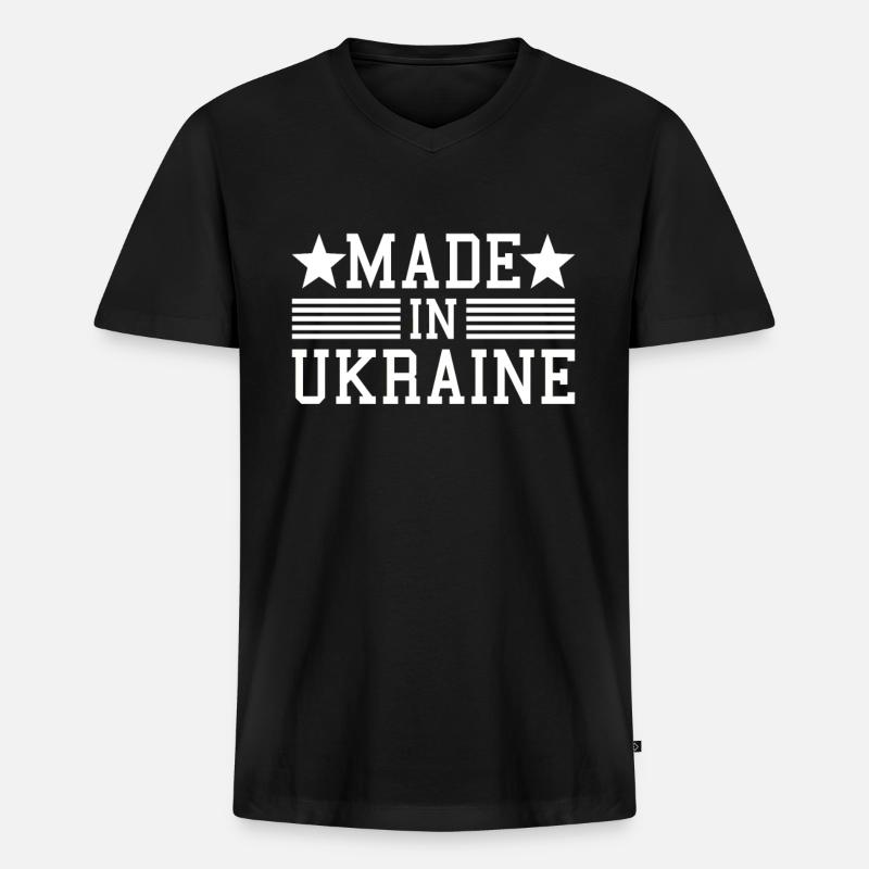 made in ukraine - Männer Premium Bio T-Shirt mit V-Ausschnitt - Schwarz
